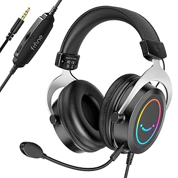 Amazon.co.jp: FIFINE ゲーミングヘッドセット 3.5mm接続 有線